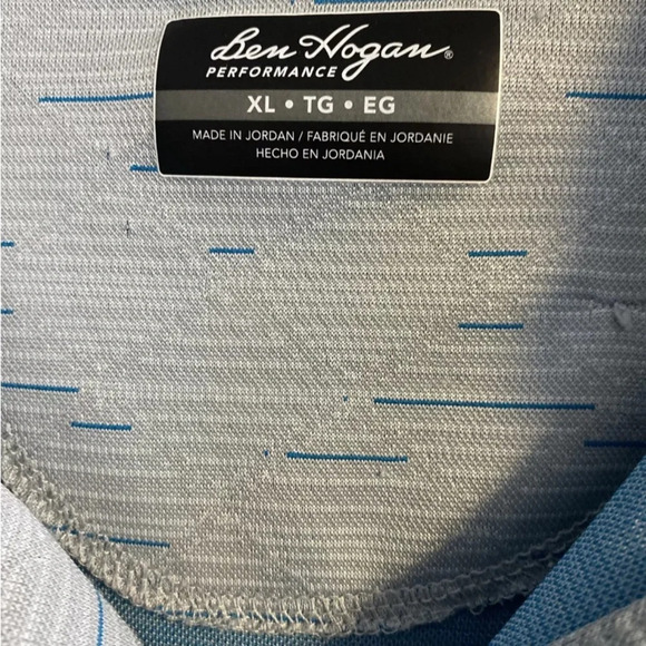 Ben Hogan Polo Shirt Adult XL Gray/Blue Striped Lightweight Golf Casual Mens - Picture 6 of 9
